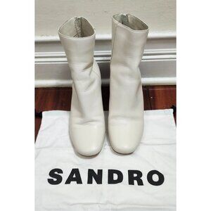 SANDRO Authentic off white Sacha boots/ Ankle Boots Size EU39/US8.5